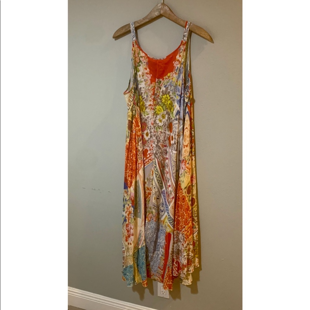 Johnny Was Bright Multicolor Floral Paisley Slip Maxi Dress - Picture 8 of 14